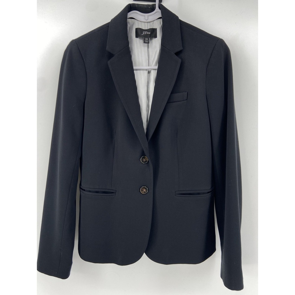 J.Crew Blazer Womens XS Black Parke Professional Office Career Tailored